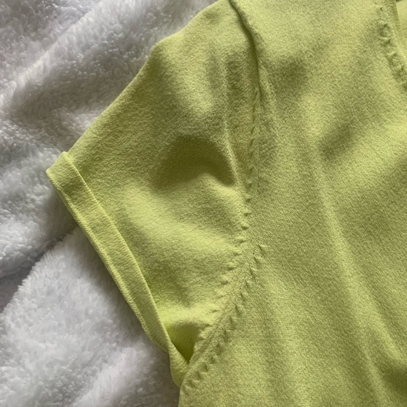 H&M Chartreuse Wrap Blouse L - Picture 7 of 10
